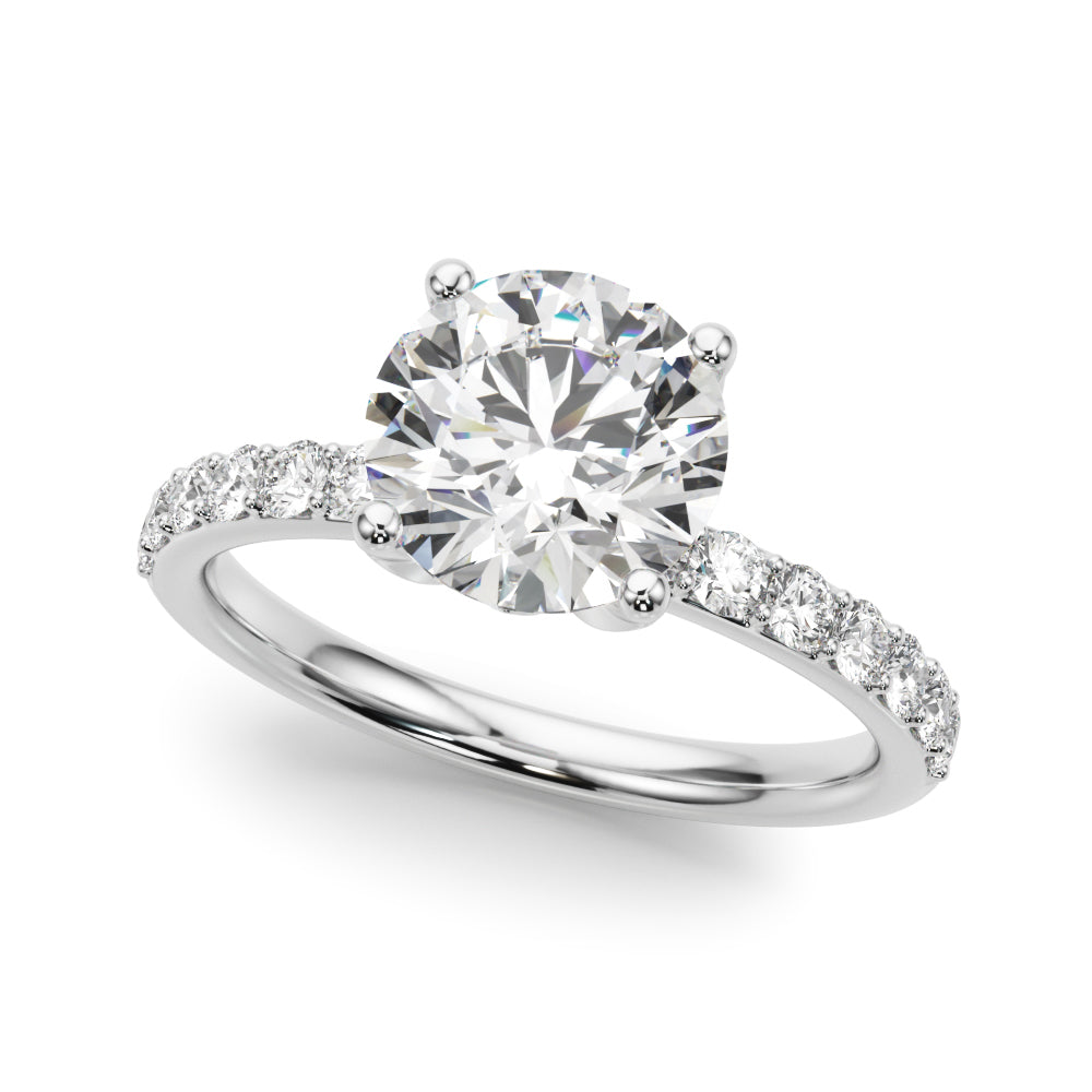 LUMEO Round Hidden Halo Diamond Engagement Ring Front View in Platinum 