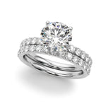 LUMEO Round Hidden Halo Diamond Engagement Ring Set in Platinum 
