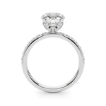 LUMEO Round Hidden Halo Diamond Engagement Ring Side View in Platinum 