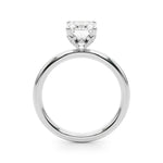LUMEO Emerald Hidden Halo Diamond Engagement Ring Side View in Platinum 