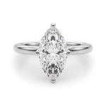 LUMEO Marquise Hidden Halo Diamond Engagement Ring Angle View in Platinum 
