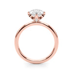 LUMEO Marquise Hidden Halo Diamond Engagement Ring Side View in 18k Solid Rose Gold 