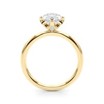 LUMEO Marquise Hidden Halo Diamond Engagement Ring Side View in 18k Solid Yellow Gold 