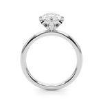 LUMEO Marquise Hidden Halo Diamond Engagement Ring Side View in Platinum 