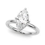 LUMEO Marquise Hidden Halo Diamond Engagement Ring Front View in Platinum 