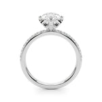 LUMEO Marquise Hidden Halo Diamond Engagement Ring Side View in Platinum 