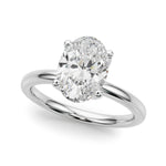 LUMEO Oval Hidden Halo Diamond Engagement Ring Front View in Platinum 