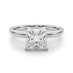 LUMEO Princess Hidden Halo Diamond Engagement Ring Angle View in Platinum 