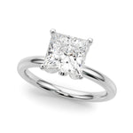 LUMEO Princess Hidden Halo Diamond Engagement Ring Front View in Platinum 