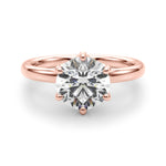 LUMEO Round Hidden Halo Diamond Engagement Ring Angle View in 18k Solid Rose Gold 