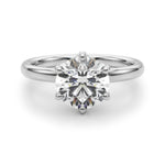 LUMEO Round Hidden Halo Diamond Engagement Ring Angle View in Platinum 
