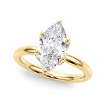 LUMEO Marquise Hidden Halo Diamond Engagement Ring Front View in 18k Solid Yellow Gold 