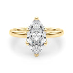 LUMEO Marquise Hidden Halo Diamond Engagement Ring Angle View in 18k Solid Yellow Gold 