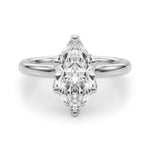 LUMEO Marquise Hidden Halo Diamond Engagement Ring Angle View in Platinum 