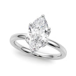 LUMEO Marquise Hidden Halo Diamond Engagement Ring Front View in Platinum 