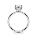 LUMEO Marquise Hidden Halo Diamond Engagement Ring Side View in Platinum 