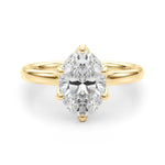 LUMEO Oval Hidden Halo Diamond Engagement Ring Angle View in 18k Solid Yellow Gold 