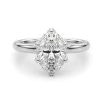 LUMEO Oval Hidden Halo Diamond Engagement Ring Angle View in Platinum 