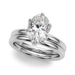 LUMEO Oval Hidden Halo Diamond Engagement Ring Set in Platinum 