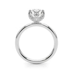 LUMEO Oval Hidden Halo Diamond Engagement Ring Side View in Platinum 
