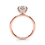 LUMEO Pear Hidden Halo Diamond Engagement Ring Side View in 18k Solid Rose Gold 