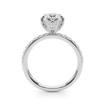 LUMEO Pear Hidden Halo Diamond Engagement Ring Side View in Platinum 