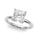 LUMEO Princess Hidden Halo Diamond Engagement Ring Front View in Platinum 