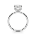 LUMEO Princess Hidden Halo Diamond Engagement Ring Side View in Platinum 