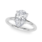 LUMEO Pear Hidden Halo Diamond Engagement Ring Front View in Platinum 
