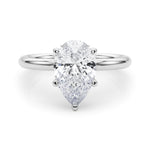 LUMEO Pear Hidden Halo Diamond Engagement Ring Set in Platinum 