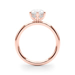 LUMEO Pear Hidden Halo Diamond Engagement Ring Side View in 18k Solid Rose Gold 