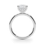 LUMEO Princess Hidden Halo Diamond Engagement Ring Side View in Platinum 