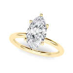 LUMEO Marquise Hidden Halo Diamond Engagement Ring Front View in 18k Solid Yellow Gold 