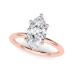 LUMEO Marquise Hidden Halo Diamond Engagement Ring Front View in 18k Solid Rose Gold 