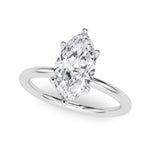 LUMEO Marquise Hidden Halo Diamond Engagement Ring Front View in Platinum 