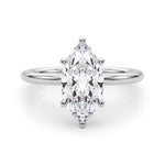 LUMEO Marquise Hidden Halo Diamond Engagement Ring Set in Platinum 