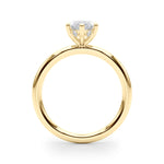 LUMEO Marquise Hidden Halo Diamond Engagement Ring Side View in 18k Solid Yellow Gold 
