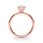 LUMEO Marquise Hidden Halo Diamond Engagement Ring Side View in 18k Solid Rose Gold 