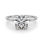 LUMEO Round Hidden Halo Diamond Engagement Ring Angle View in Platinum 