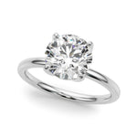 LUMEO Round Hidden Halo Diamond Engagement Ring Front View in Platinum 