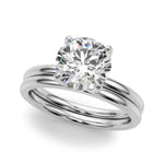 LUMEO Round Hidden Halo Diamond Engagement Ring Set in Platinum 