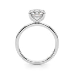 LUMEO Round Hidden Halo Diamond Engagement Ring Side View in Platinum 