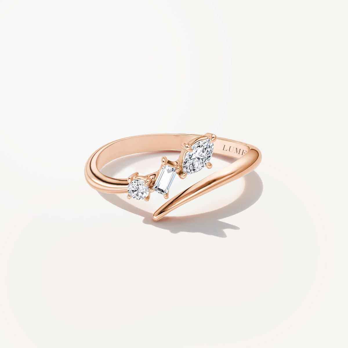 LUMEO Open Band Ring in 18k Solid Rose Gold 