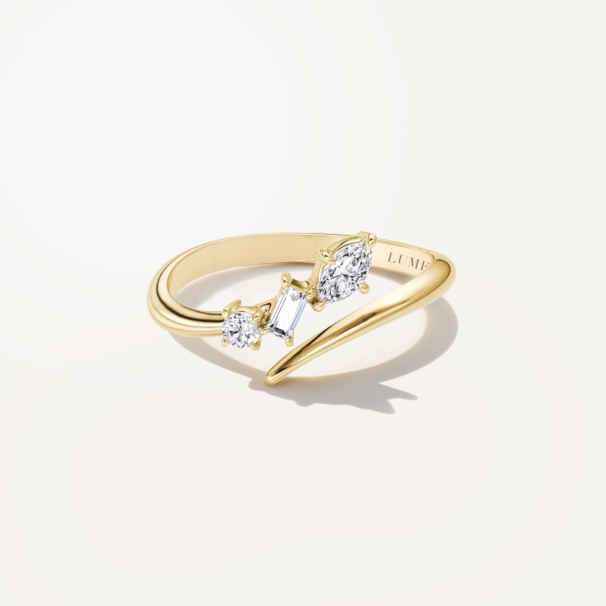LUMEO Open Ring in 18k Solid Yellow Gold 