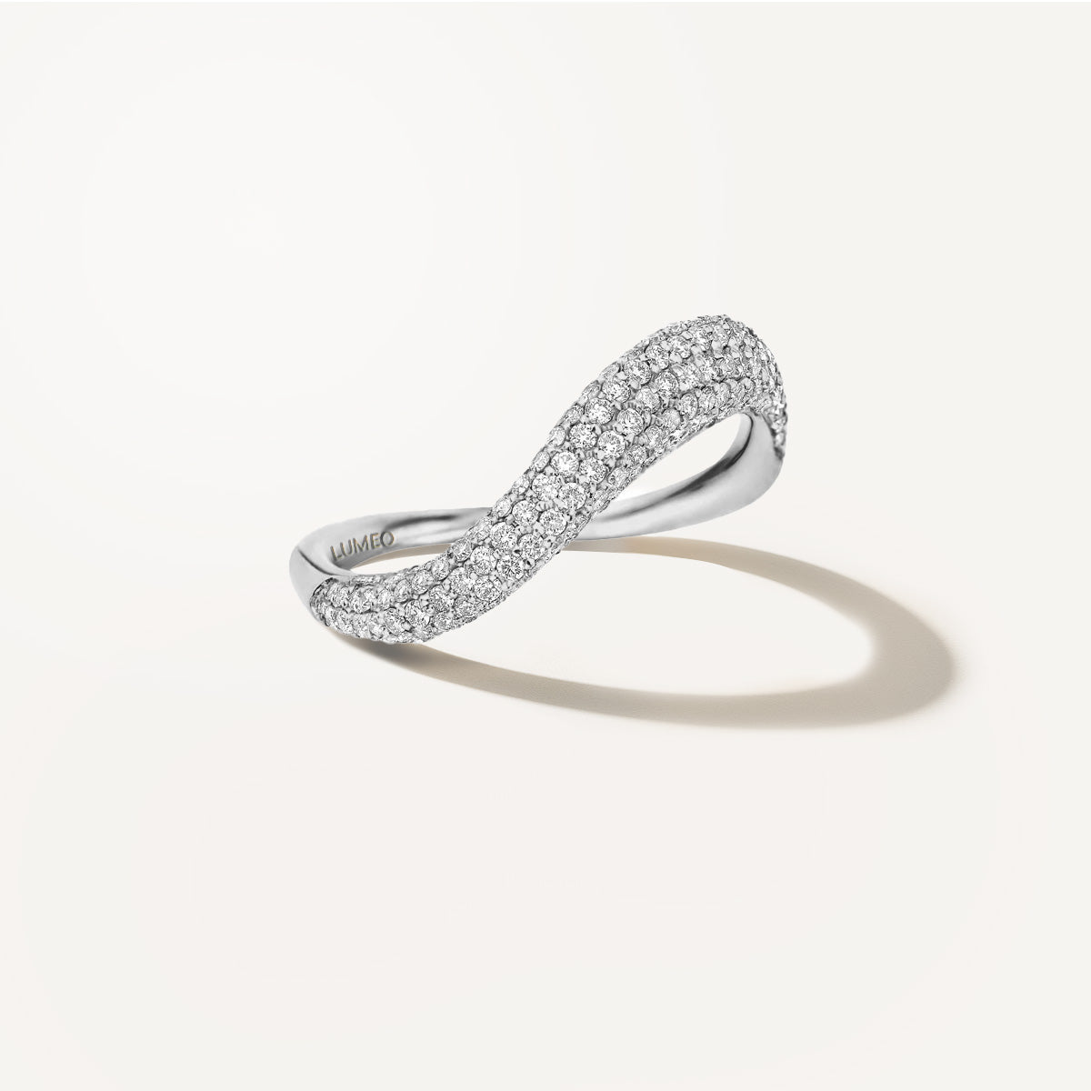 LUMEO Oriane Pave Ring in Platinum or White Gold 