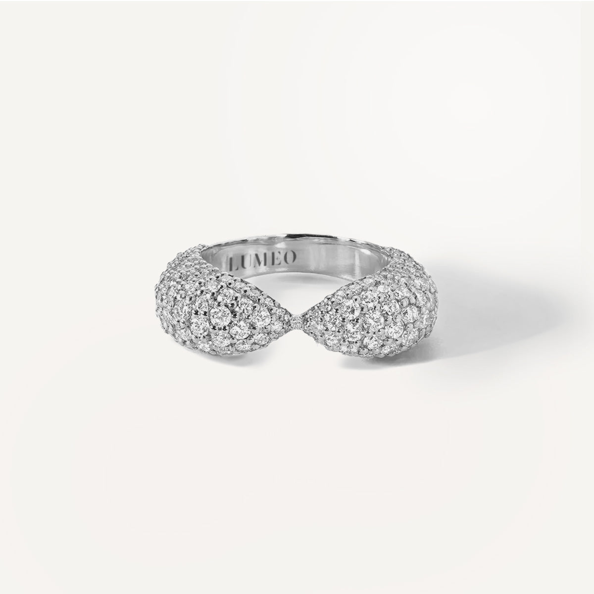 LUMEO Nola Wide Pave Ring in Platinum or White Gold 
