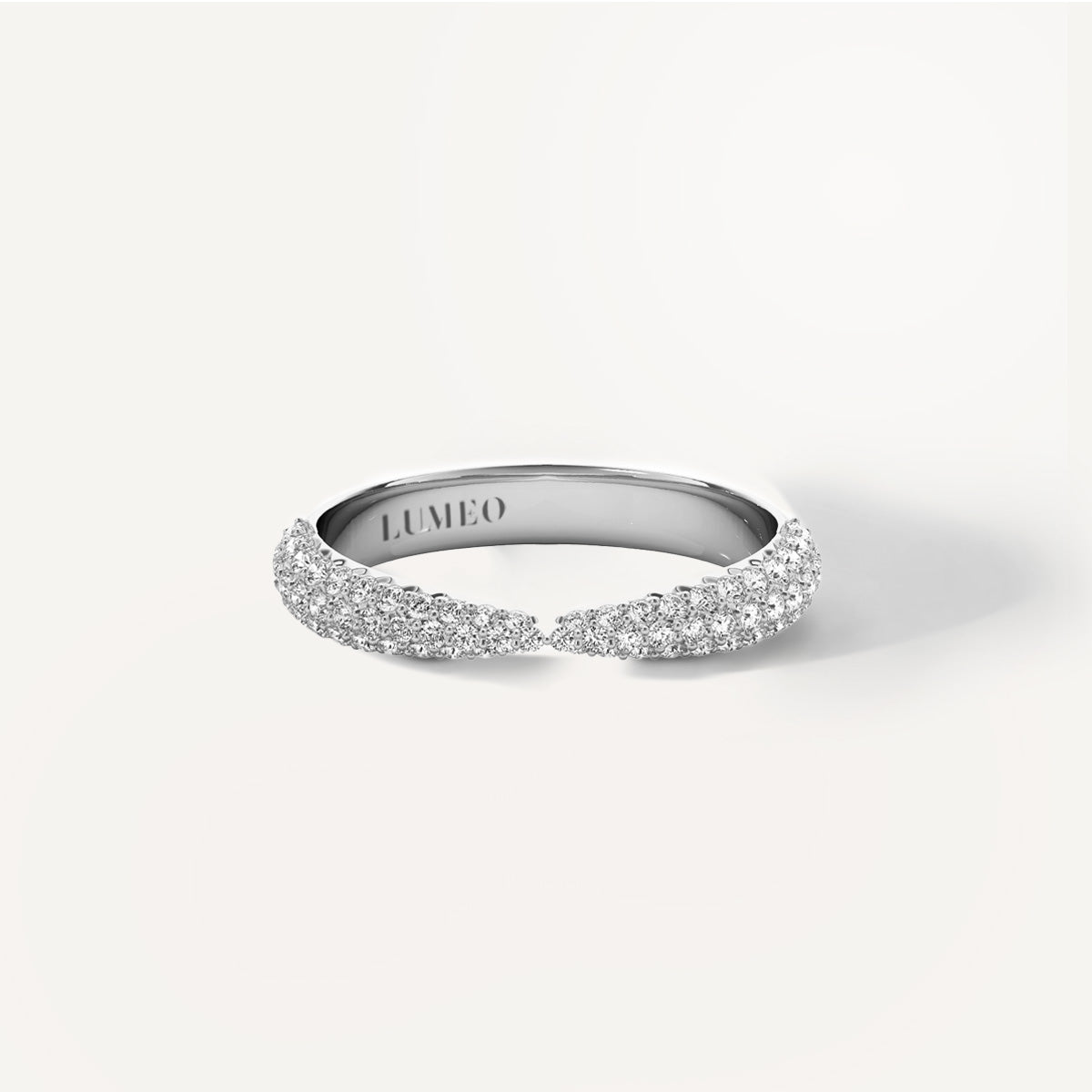 LUMEO Nola Thin Pave Ring in Platinum or White Gold 
