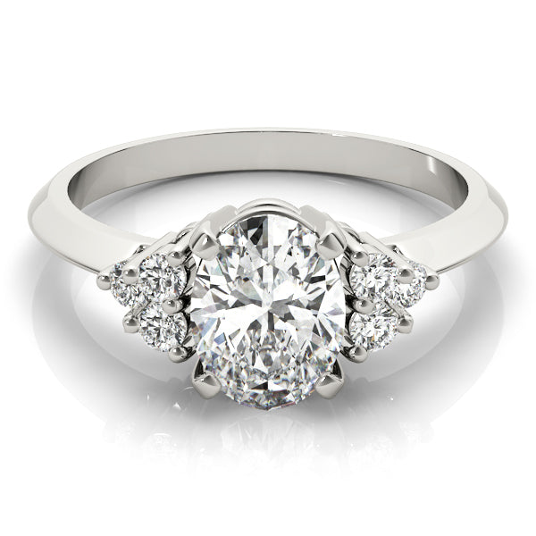 LUMEO Oval Three Stone Diamond Engagement Ring Set in Platinum 