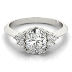 LUMEO Oval Three Stone Diamond Engagement Ring Set in Platinum 