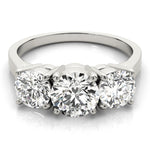 LUMEO Round Three Stone Diamond Engagement Ring Set in Platinum 